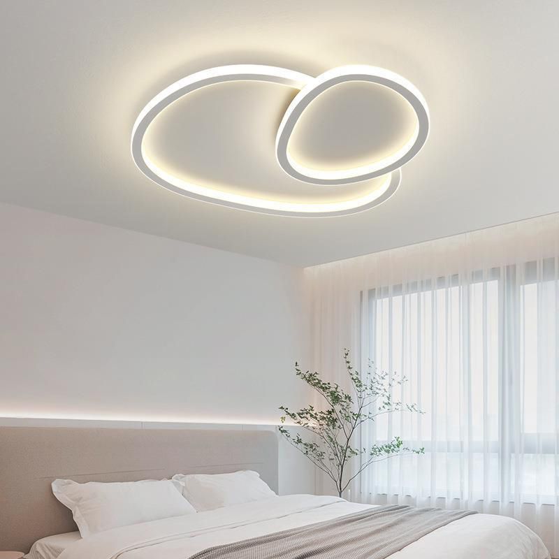 White Modern Flush Mount Lighting Unique LED Ceiling Light for Living Room