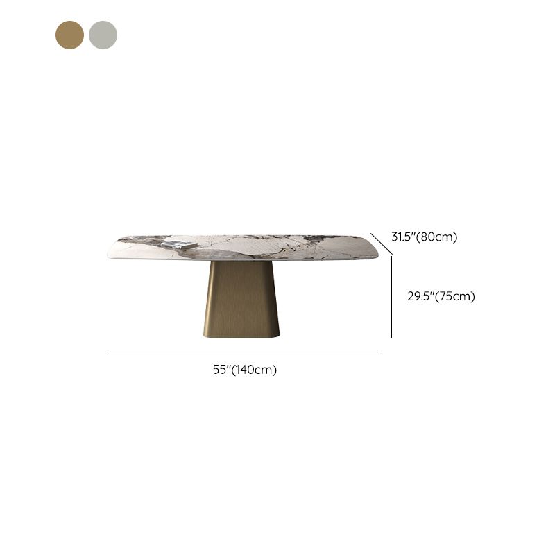 Modern Dining Rectangle Table Sintered Stone Table with Metal Leg for Home
