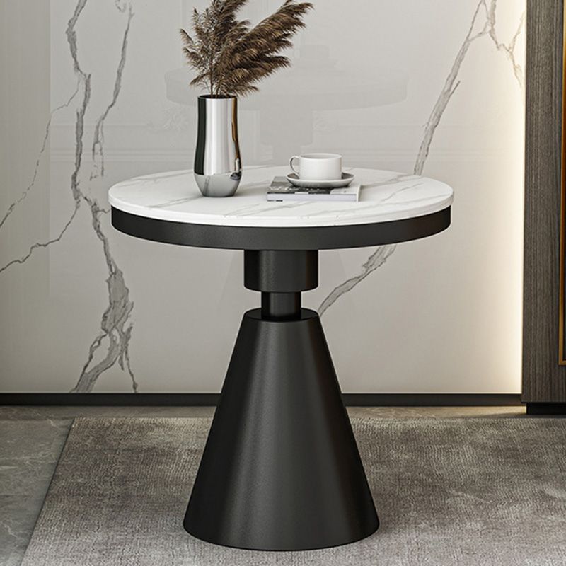 22.44" Tall Contemporary Style Side End Table Metal Pedestal Round Sofa Side Accent Table