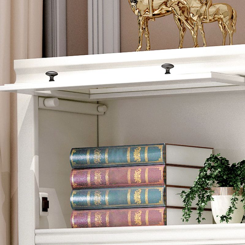 12.80"W Bookcase Contemporary Style Solid Wood Bookshelf for Home Office with Doors