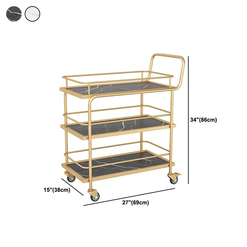 Metal Modern Prep Table Rolling Rectangular 33.86"H Prep Table for Dining Room