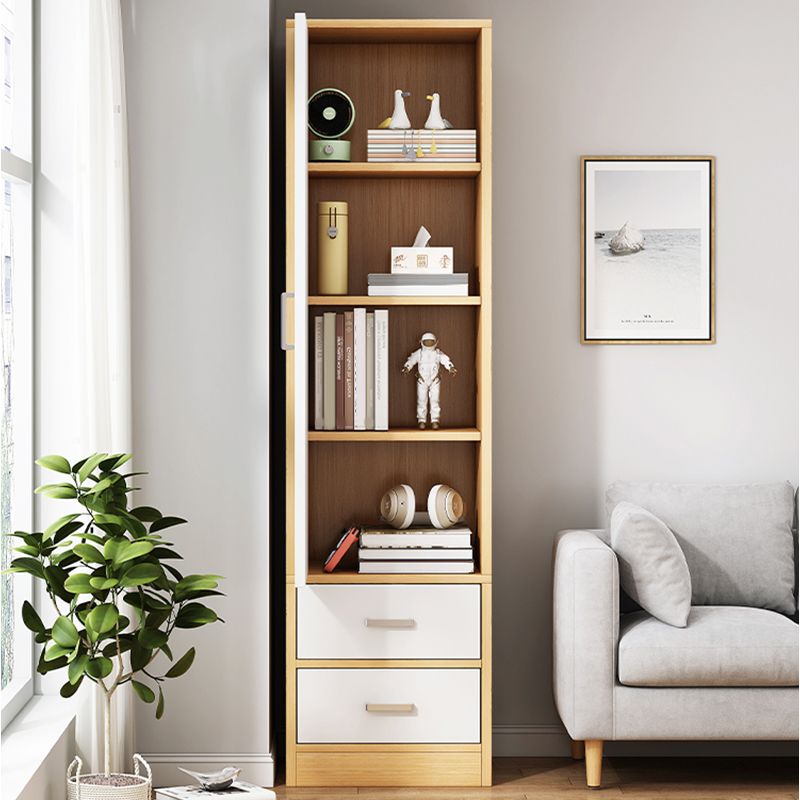 Modern Wood Freestanding Wardrobe Multifunctional Wardrobe with Hinged Door