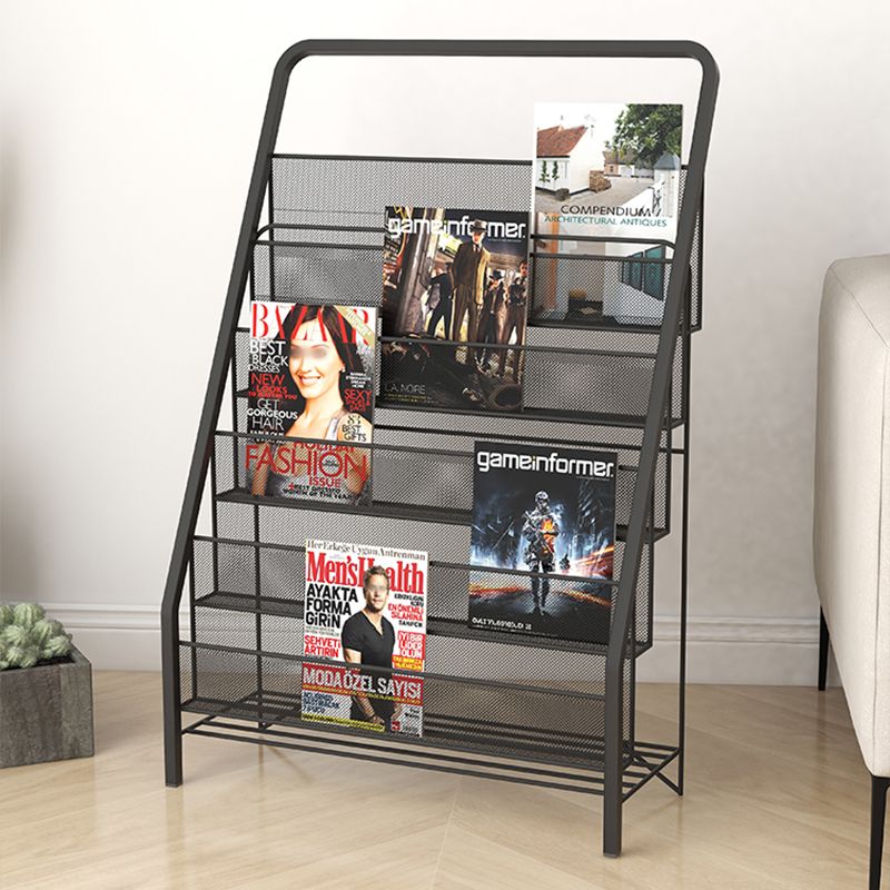 Metal Iron Contemporary Ladder Bookshelf Closed Back Vertical Bookshelf