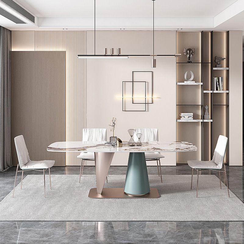 1/4/5/7 Pieces Rectangle Dining Set Luxurious Sintered Stone Top Dinette Table Set