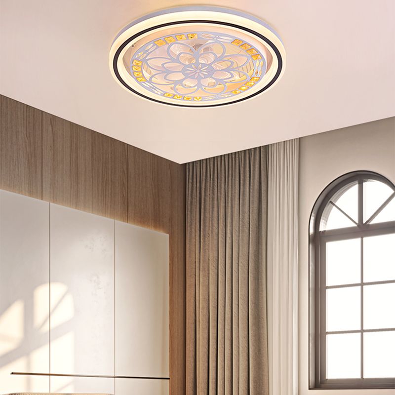 Moderne Deckenlüfterbeleuchtung Geometrische LED -Halbflush -Montage mit Acrylschatten