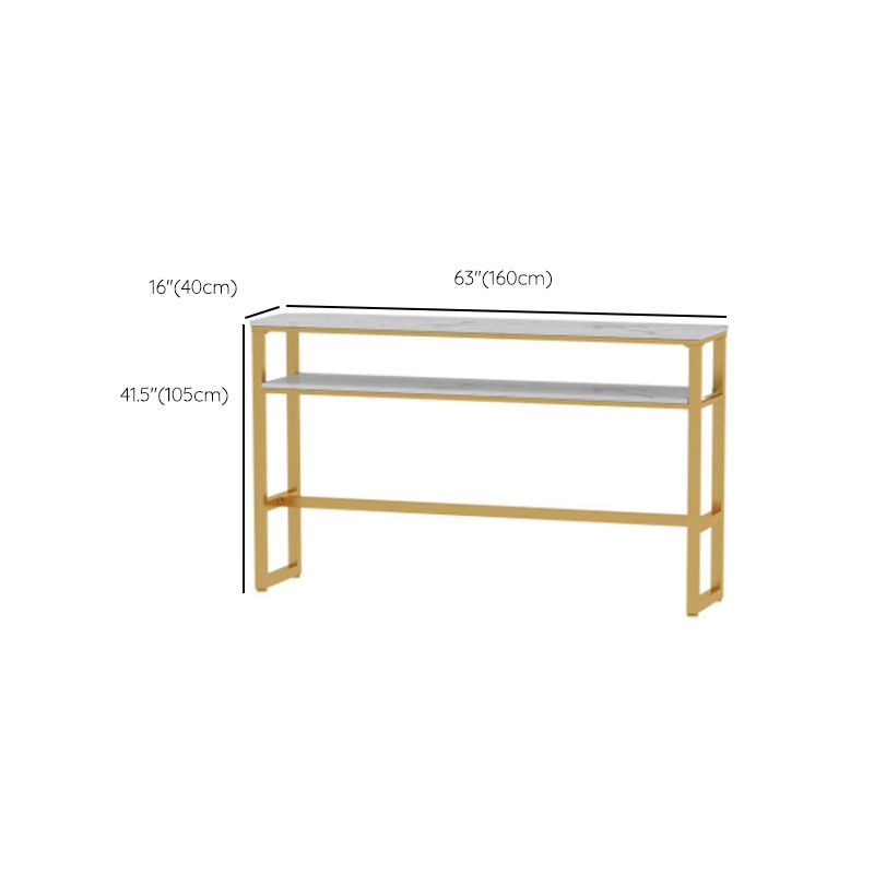 Glam Style Bar Table Set 1/5 Pieces Rectangle Faux Marble Counter Table