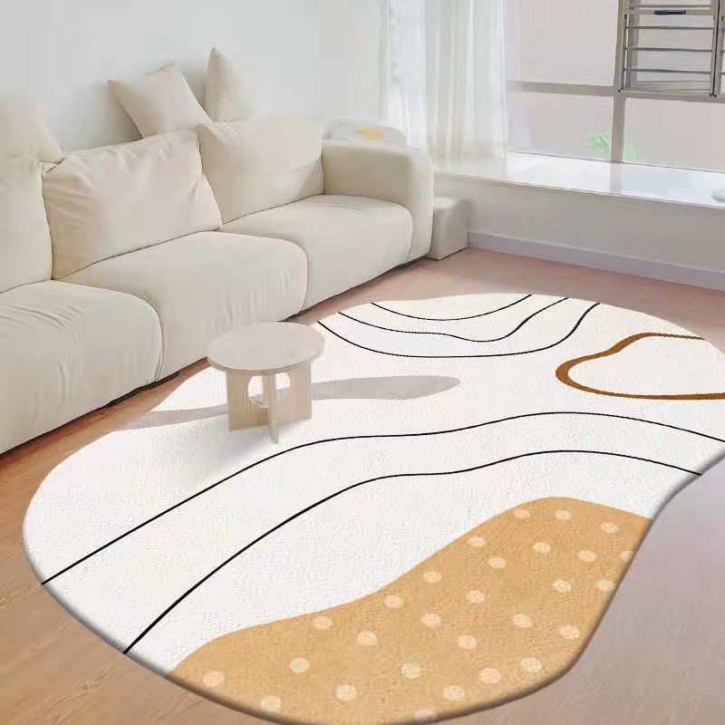 Tapis décontracté orange en Polyester, bloc de couleur, résistant aux taches, pour la décoration de la maison