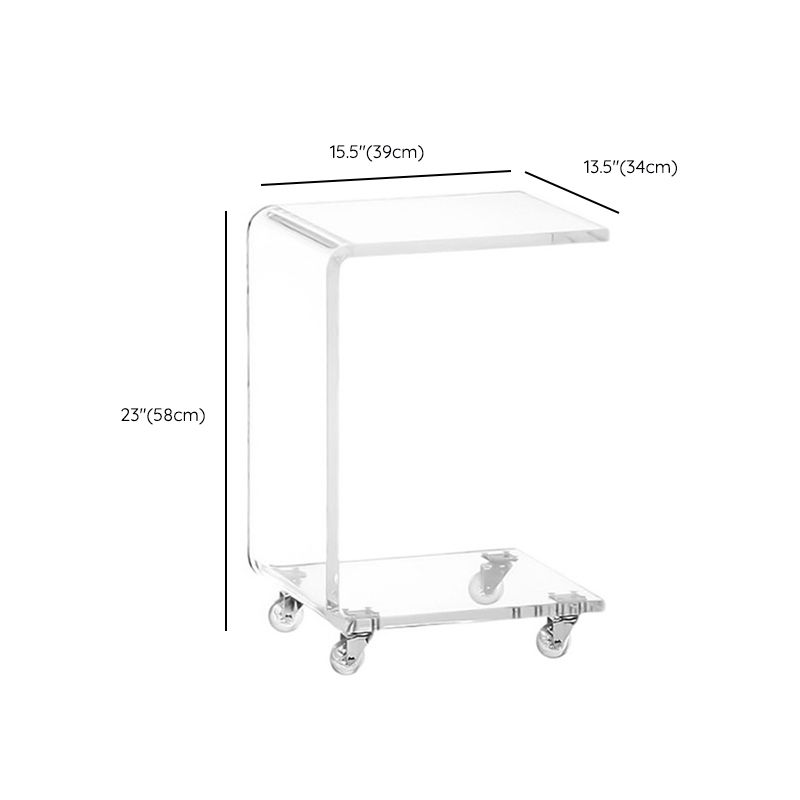 Modernistic Plastic Abstract End Table Rectangular Corner Table for Living Room