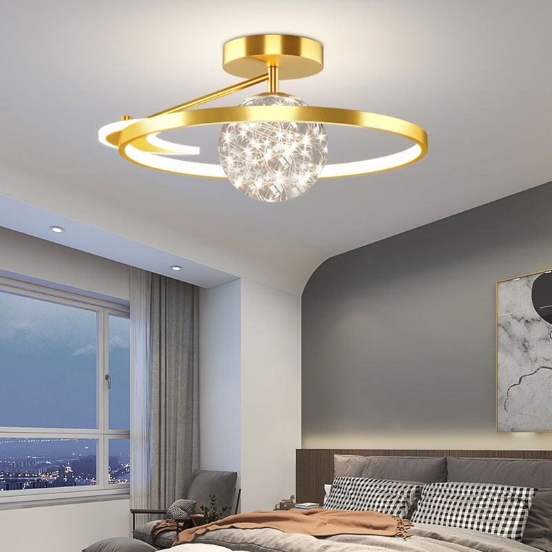 Lámpara moderna de la esfera de la esfera metal 3 luz de techo de montaje de altura de luz