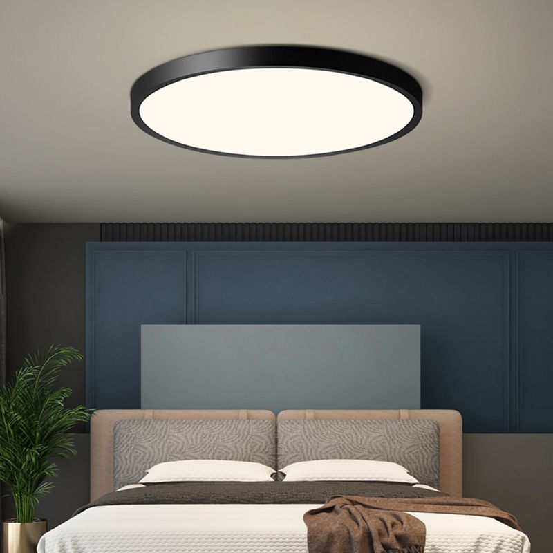 Moderne minimalistische LED Deckenleuchte Kunststoff Kreisbündige Halterung mit Acryl Schatten