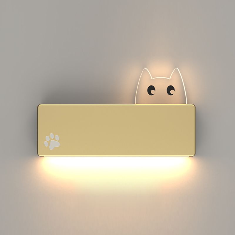 Forma a forma di gatto Light Kids Style Metal 1 Light Wall Monte Light