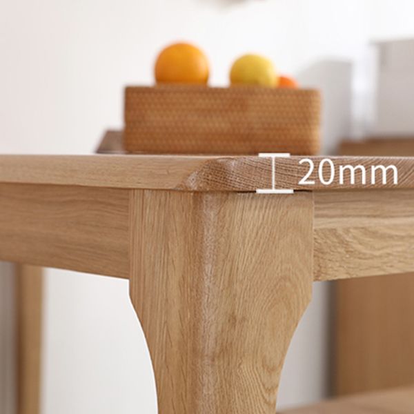 Mesa de comedor marrón de estilo moderno, mesa de comedor rectangular de madera maciza de 4 patas para el hogar
