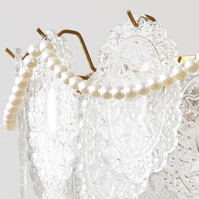Modern Ceiling Lamp Vintage Flush Mount Light Fixture with Glass Shade for Bedroom