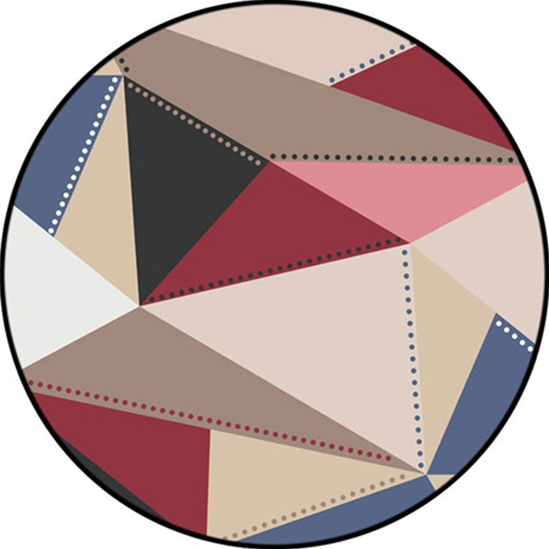 Colorful Geometric Pattern Rug Multicolor Modernist Rug Polyester Washable Pet Friendly Anti-Slip Carpet for Study