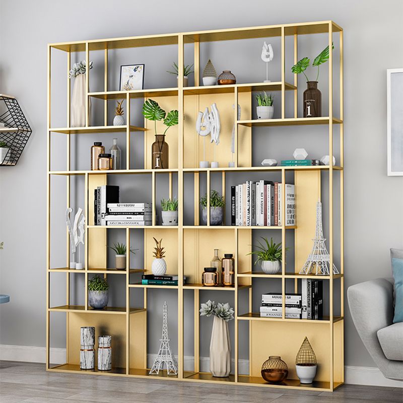 Modern Iron Geometric Shelf Living Room 78.74" Height Bookshelf
