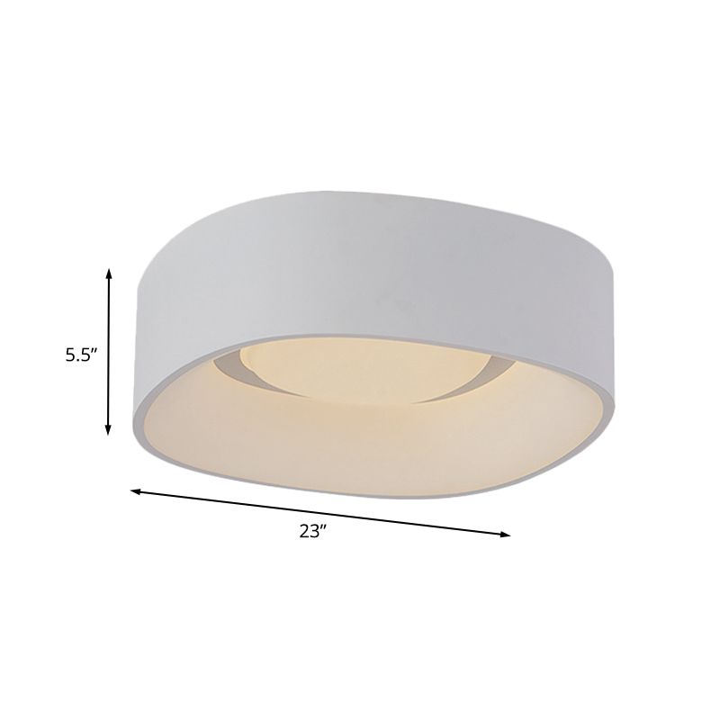 Eenvoudige LED -spoelbevestiging plafondlicht wit vierkante spoeling licht met metalen tint, 19 "/23" w