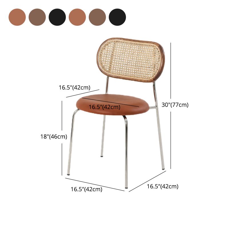 Modern Style PU Leather Side Chair Open Back Dining Side Chair for Dining Room