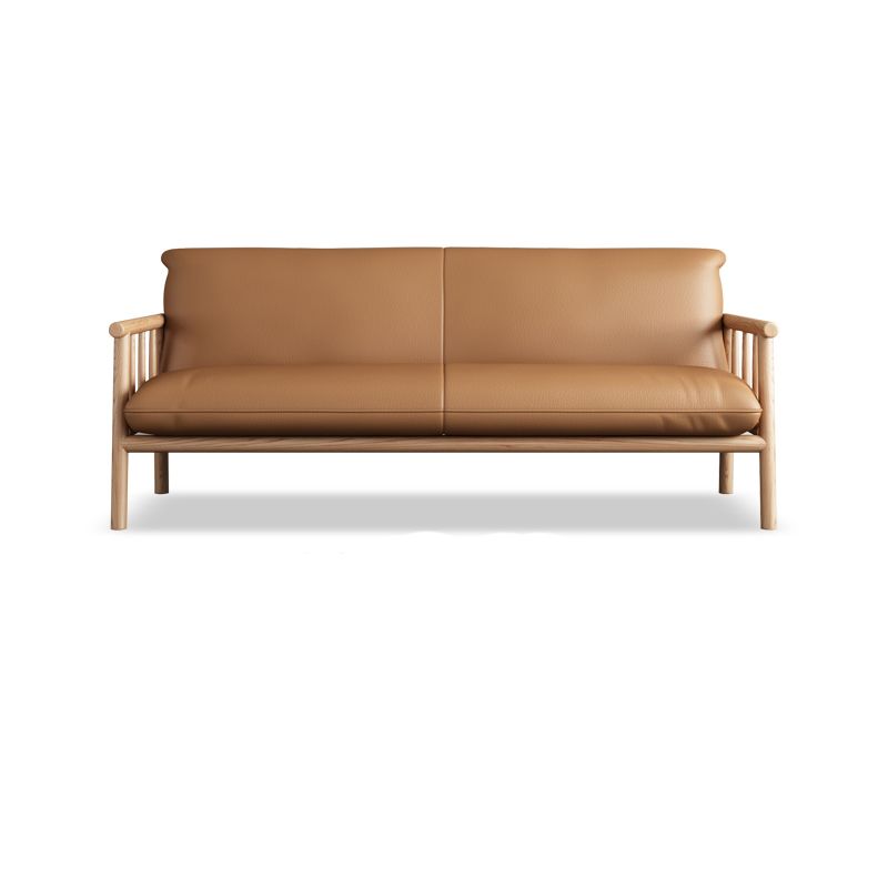 Faux Leather Modern Sofa Square Arm 29 "W Tight Back Sofa for living room