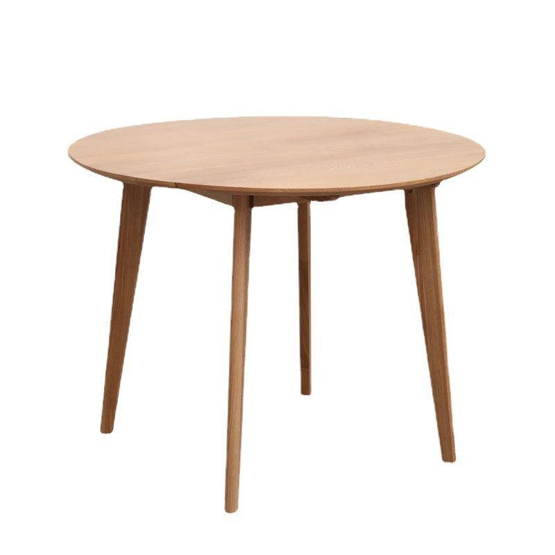 Solid Wood Top Dining Table Contemporary Round Dining Table with 4 Legs