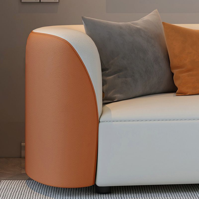 Solid Wood Settee Square Arm Metal Frame Sofa for Living Room