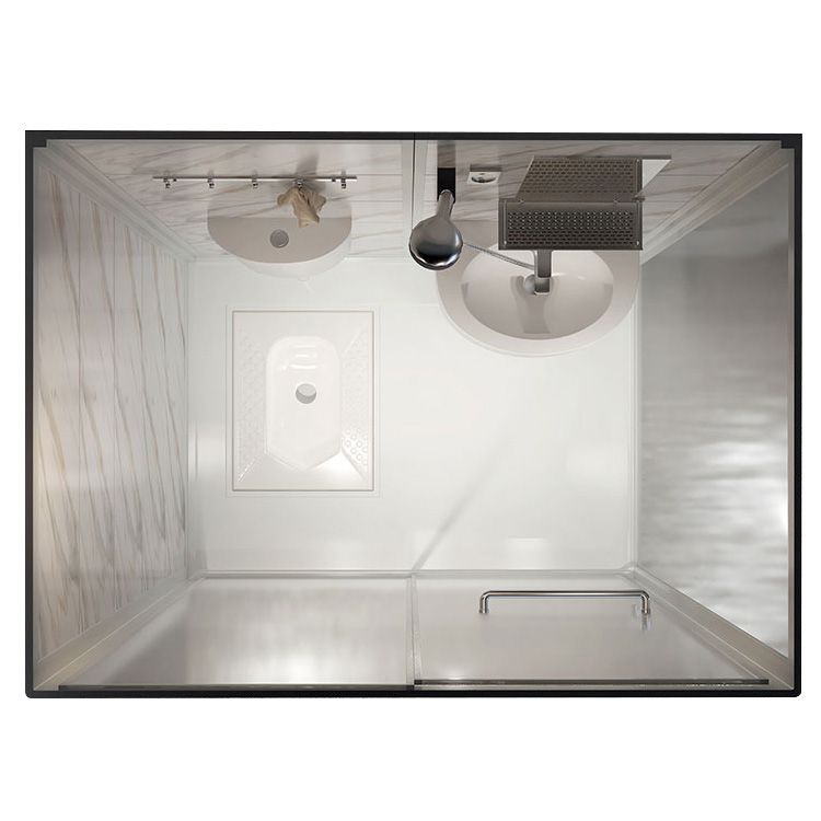 Single Sliding Frosted Glass Shower Enclosure Framed Shower Enclosure in White