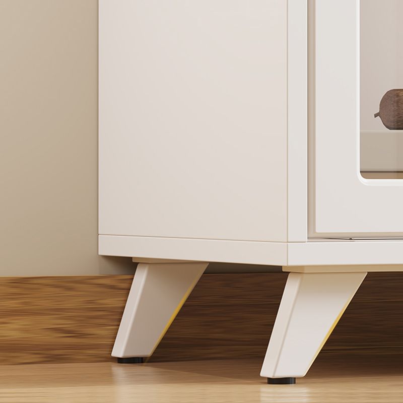 13"W Bookcase Contemporary Style White Bookshelf for Home Office with Doors