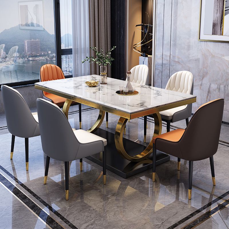 1/3/5/7 Piece Faux Marble Top Rectangle Dining Room Furniture Set