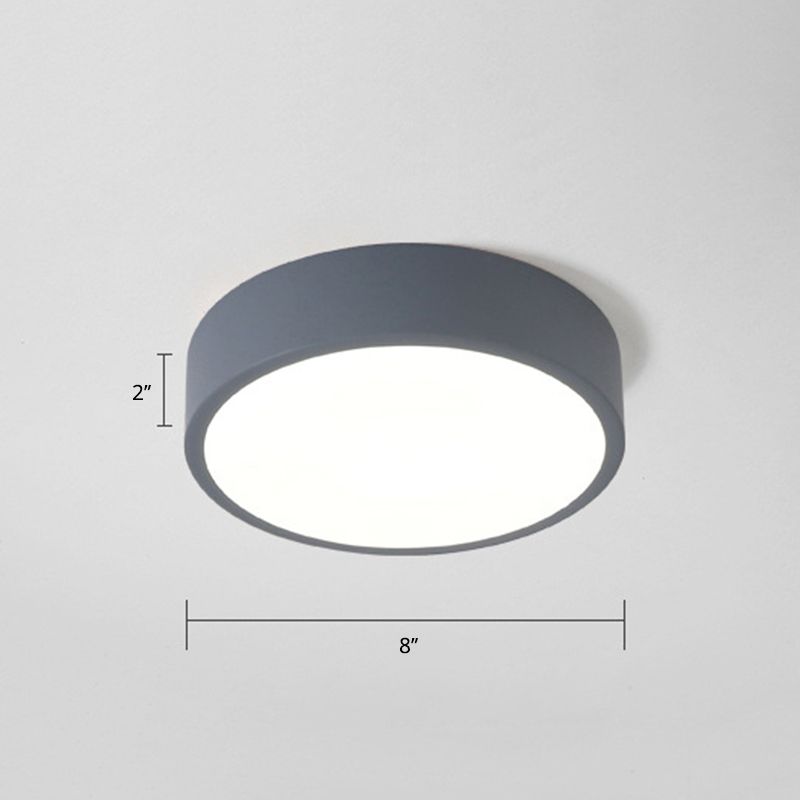Macaron Creative Round Flush Lamp Acrylic Living Room LED Ceiling Mount Light Fixture