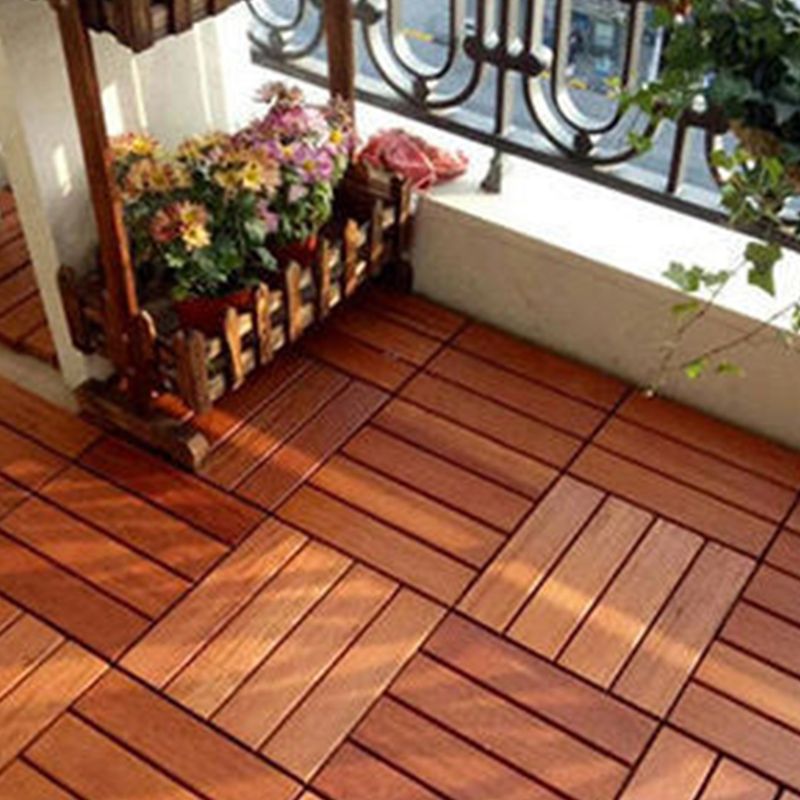 Modern Flooring Planks Click-Locking Smooth Hardwood Deck Tiles for Patio