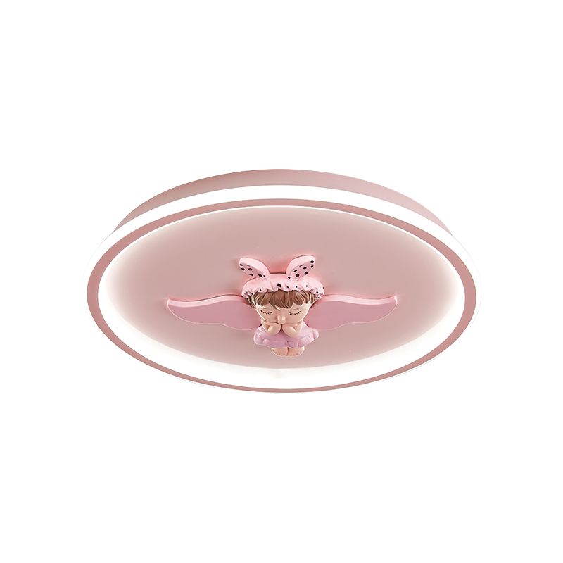 Lámpara de techo LED para dormitorio moderno con montaje empotrado de metal circular con 1 luz