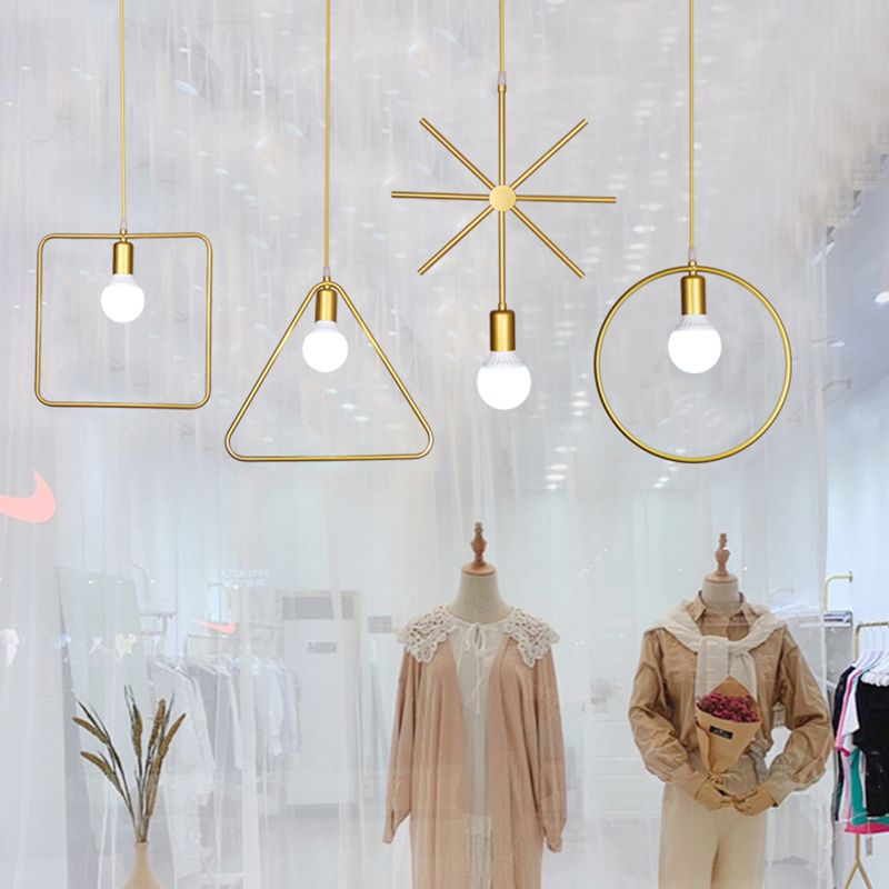 Metallhangende Deckenleuchte geometrische minimalistische Style Hanging Pendellicht für Stoffladen