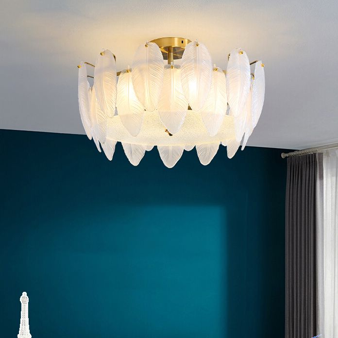 Creative Ceiling Lamp Modern Flush Mount Light Fixture with Glass Shade for Bedroom