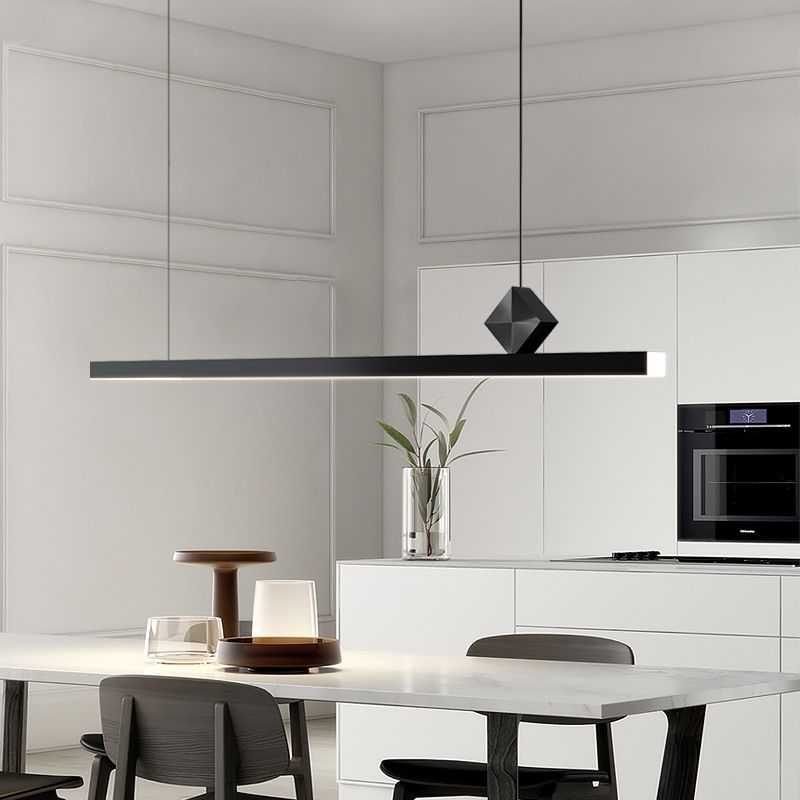 Luci del lampadario a LED LED LINEAR BLACI LAMIO DI METTAGLIE MODERNA MODERNA PER LAMA PASSAGGIO