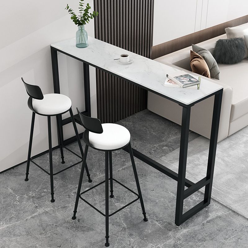 Contemporary Rectangle Bar Table Set 1/3/5 Pcs Iron Frame Bar Table and Stools