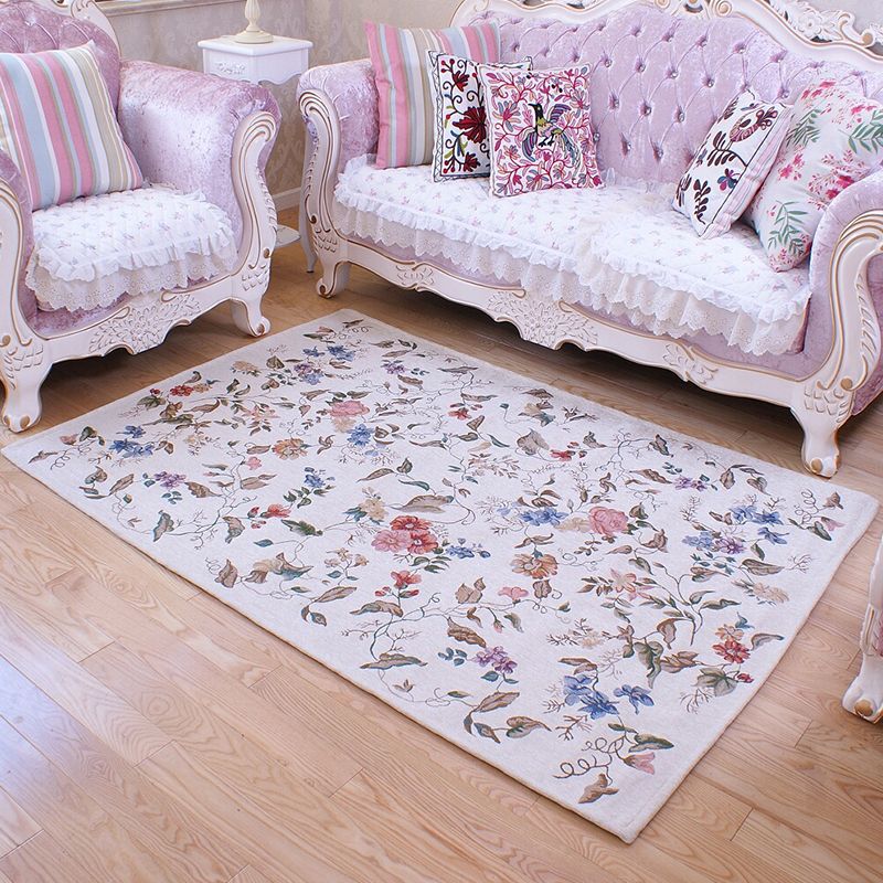 Alfombra de flores múltiples Polyster alfombra vintage de área vintage