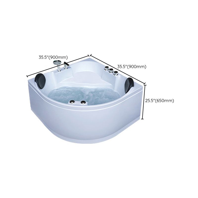 Bathroom Small Tub Modern Acrylic Corner Soaking Bathtub with Drain
