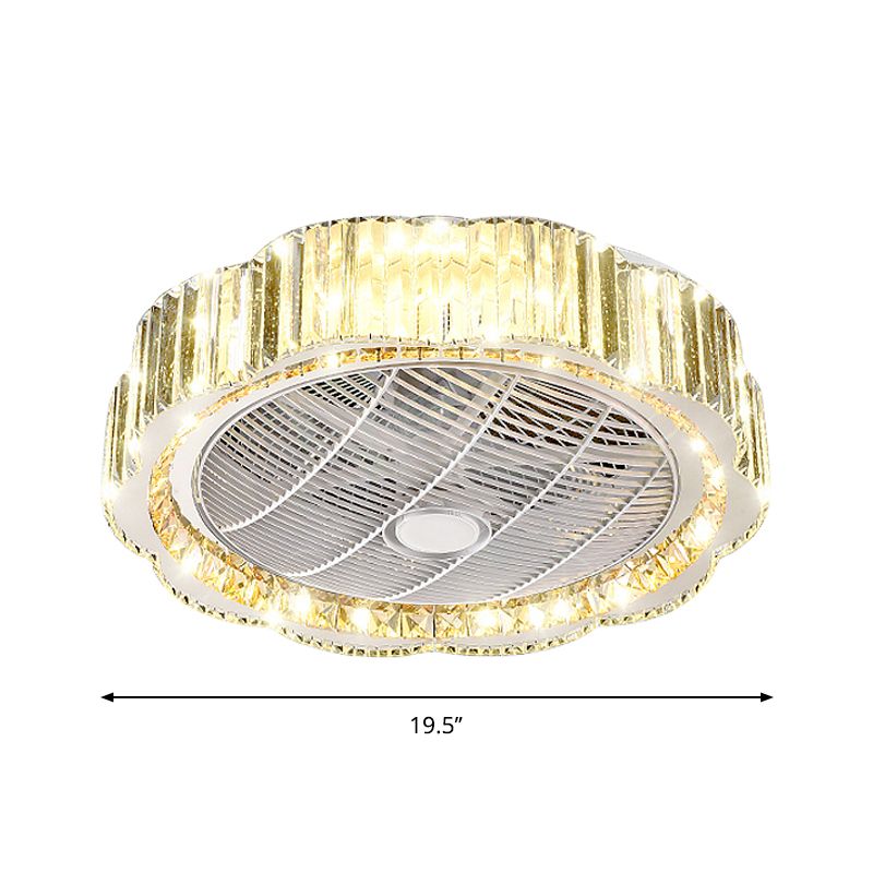 Semifulto di cristallo trasparente rotondo/floreale Minalismo da 19,5 "Larghezza Gold Affermazione Light con 3 pale