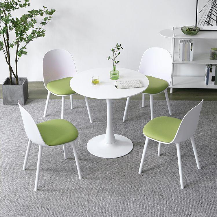 Minimalist Round Wood Dining Table with Tulip Style for 4 People