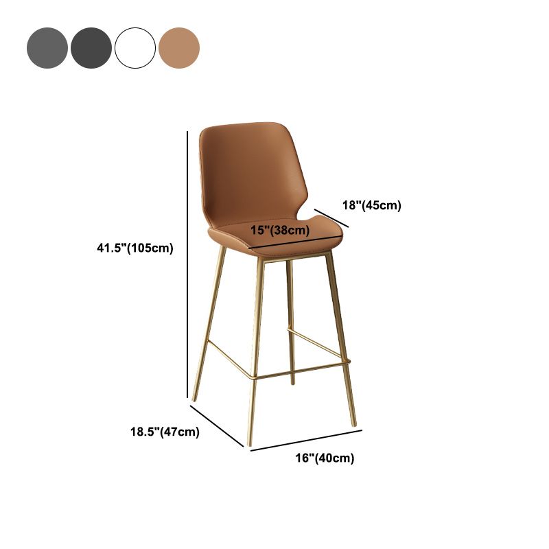 Scandinavian Bucket Counter & Bar Stool Footrest Leather Indoor Counter Stool
