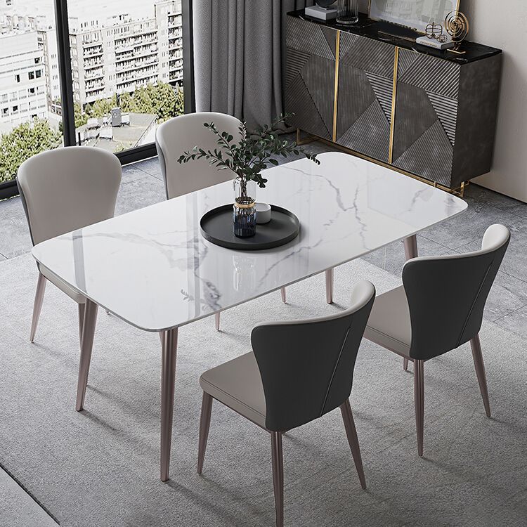 Modern Rectangle Sintered Stone Dining Table Set 1/4/5/7 Pieces Dining Set