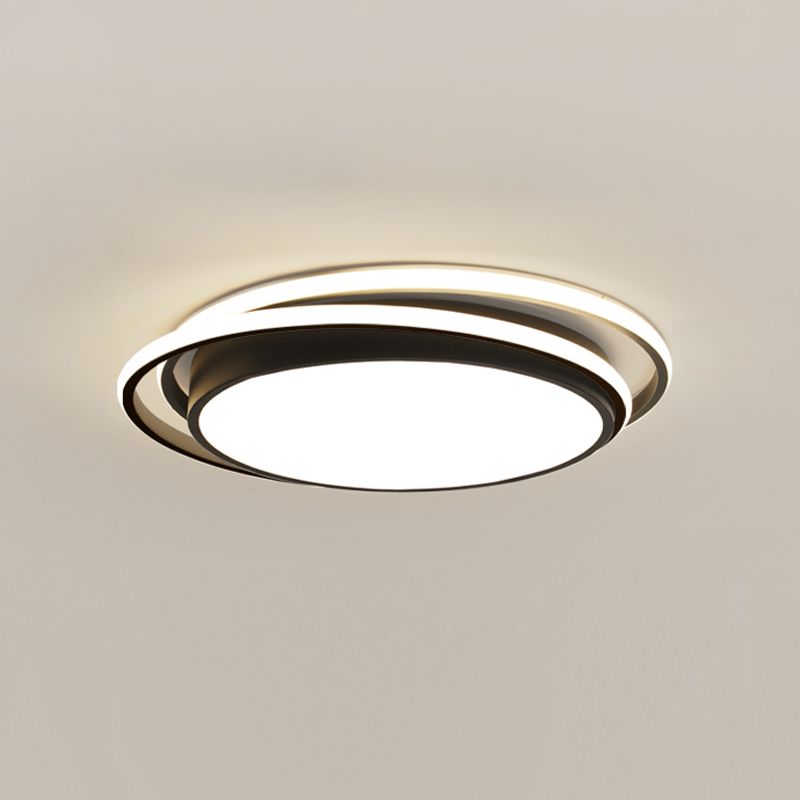 Luminaire de plafond encastré à montage encastré de simplicité noire Lumière montée au plafond de LED