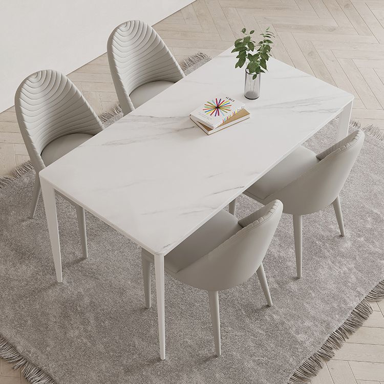 Mesa de comedor rectangle mesa de cena de piedra estilo simplicidad con 4 patas