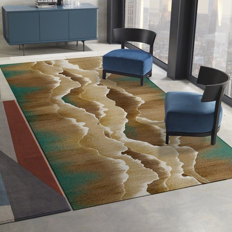 Moderner Aquarelldruckgedruckte Teppich Polyester Teppich Teppichfest -Resistent Innenteppich für die Heimdekoration