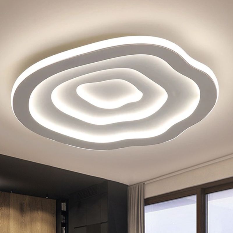 Plafonnier en acrylique Ripple Simplicity 16"/19,5"/23,5" de large LED blanc encastré en lumière chaude/blanche