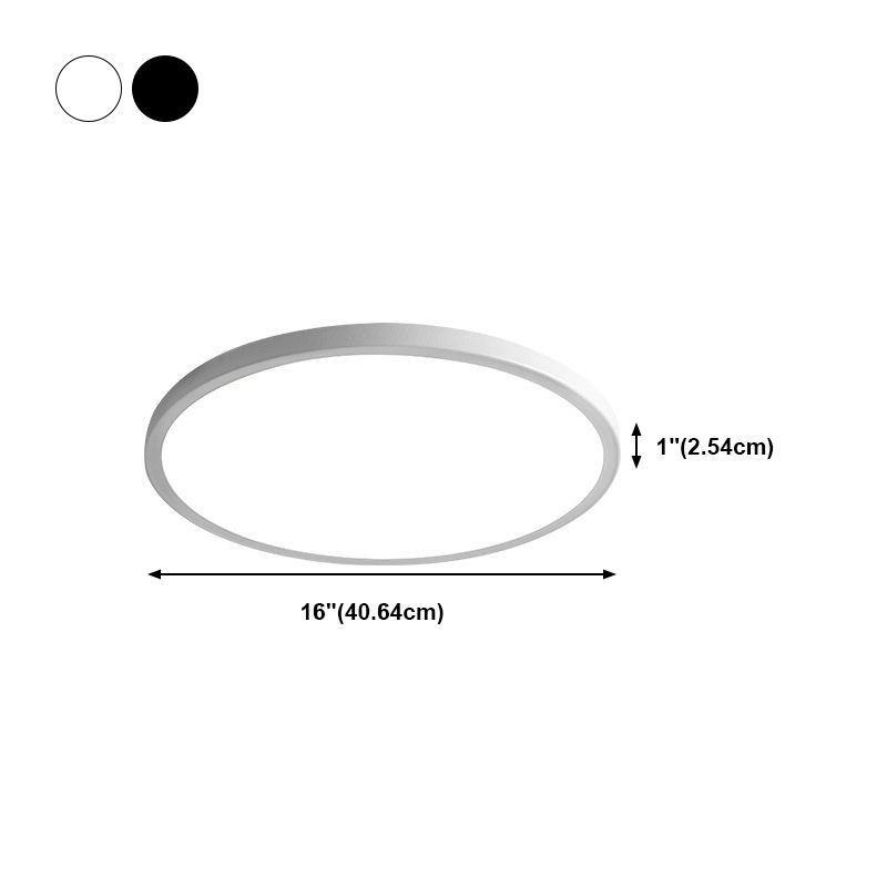 Modern Round Flush Light Fixtures Metal 1 Light Flush Mount Ceiling Fixture