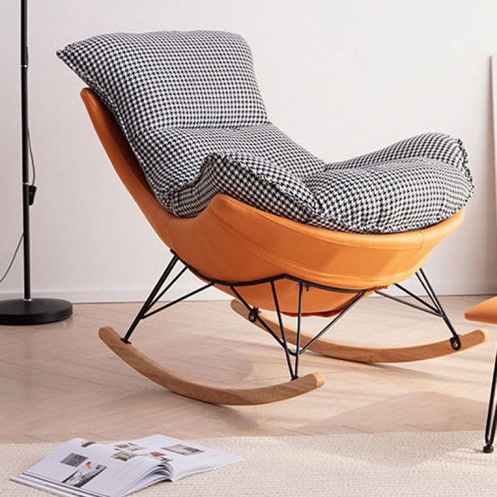 Modern Rocking Chair Solid Color Indoor Rocker Chair with Dark Legs