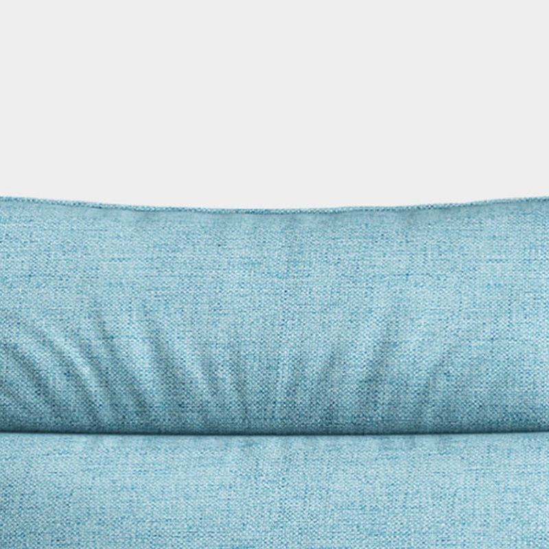Fabric et faux cuir carré meubles de canapé avec 2 oreillers