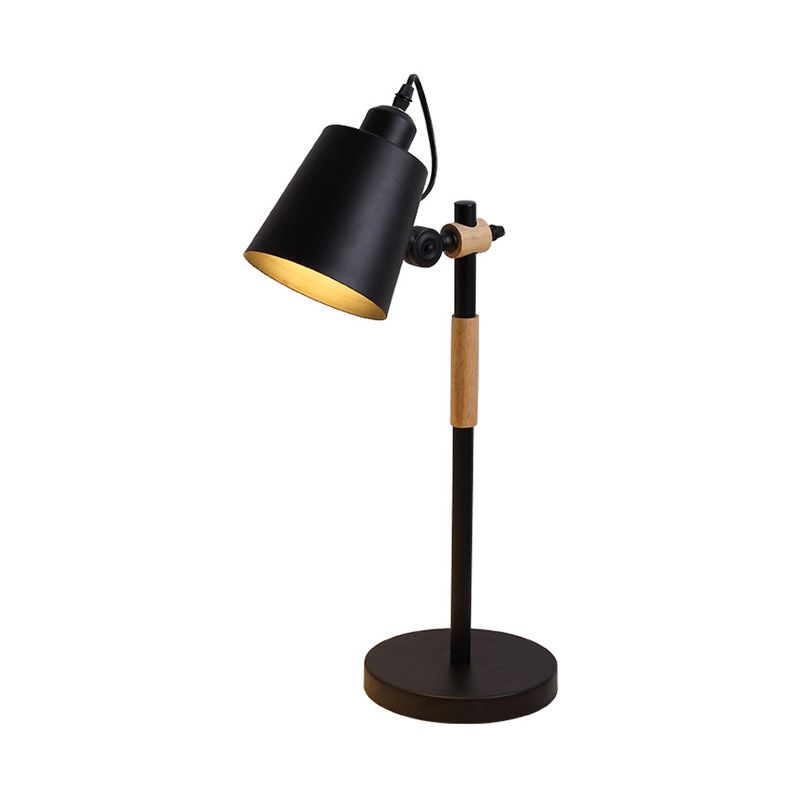 Metal Tapered Task Lighting Macaron 1 Head Yellow/Black/White Reading Book Light for Living Room