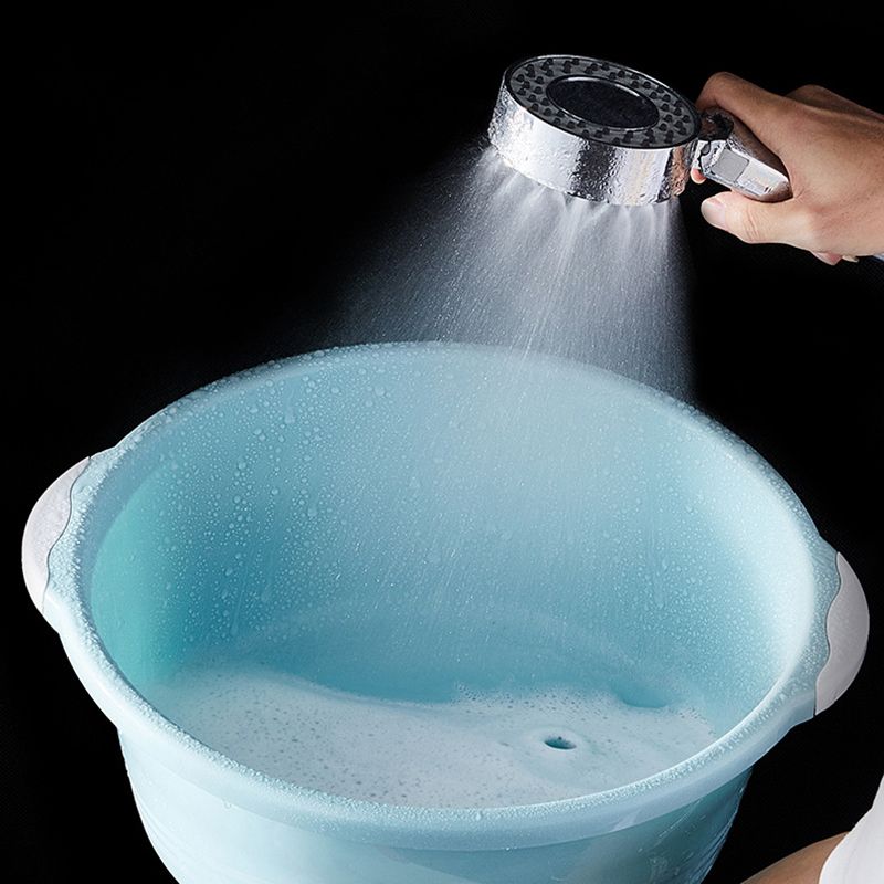 Contemporary Wall Mounted Shower Head Combo Chrome Round Hand Shower