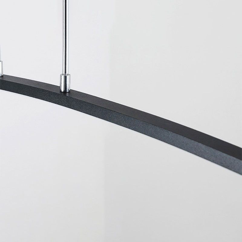 Simple Curved Island Light Fixture Metal Dining Room LED Island Pendant Light